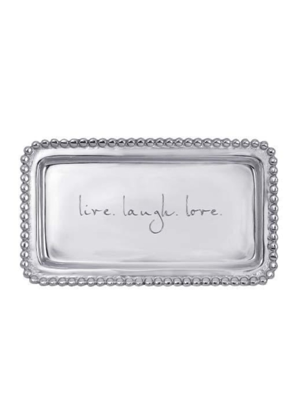 Mariposa Live.Laugh.Love Beaded Statement Tray - Silver